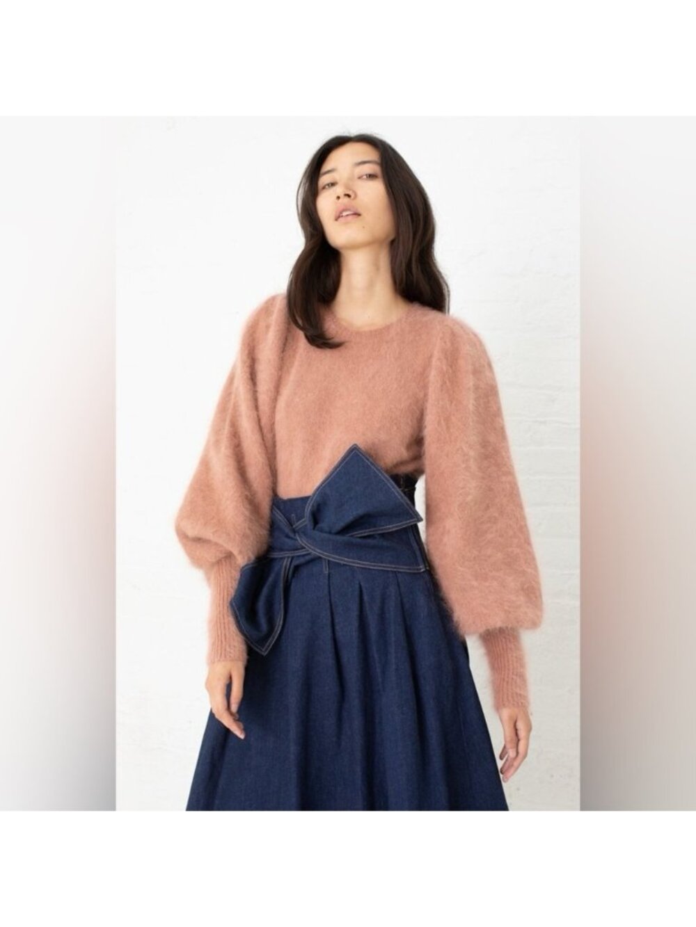 Ulla Johnson LaBelle Italian Angora Sweater Old Rose